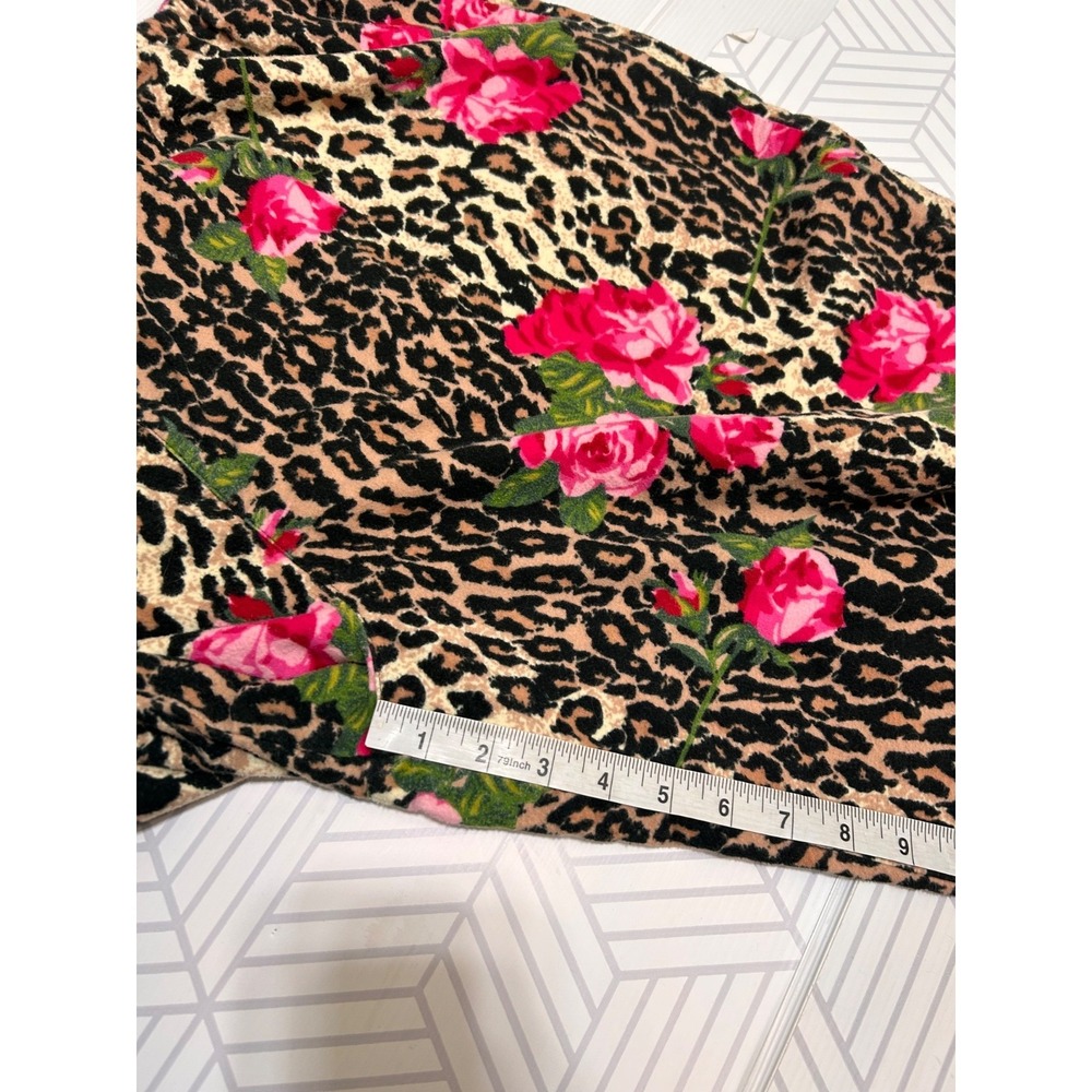 Nick & Nora Plus Size 3XL Pant Shirt Rose & Cheetah Print Pajama Flannel i - Picture 8 of 14